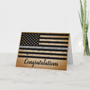 Rustikaler, dünner Grau-Line-Referent Karte