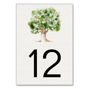 Rustikaler Eichenbaum   Tischnummer