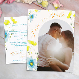 Rustikaler einfacher 1-Foto-Arsch Save the Date Postkarte