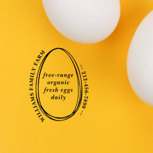 Rustikaler einfacher Eierkarton Bauernhof Eigener Gummistempel