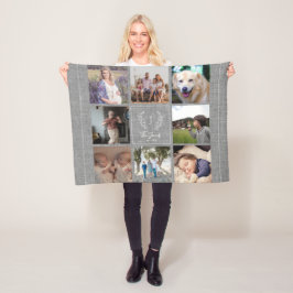 Rustikaler Einfaltspinsel aus Foto der Familie 8 Fleecedecke