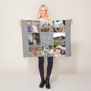 Rustikaler Einfaltspinsel aus Foto der Familie 8 Fleecedecke