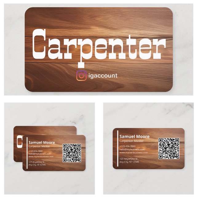 Rustikaler, einzigartiger Carpenter Visitenkarte (Unique Rustic Carpenter Business Card)