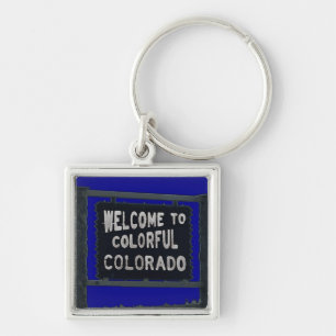 Rustikaler Empfang Colorado blauer Schlüsselanhäng Schlüsselanhänger
