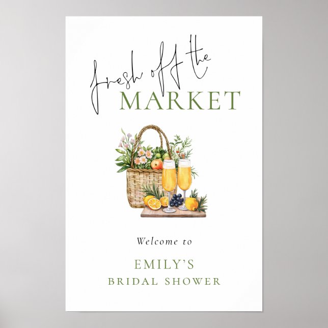 Rustikaler Empfang Fresh off Market Brautparty Poster (Vorne)