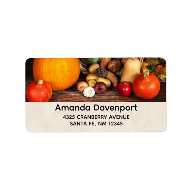 Rustikaler Erntedank Adressaufkleber (Vorne)