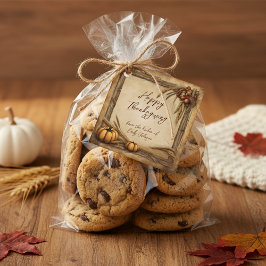 Rustikaler Erntedank ernten Pumpkin und Weizen Geschenkanhänger
