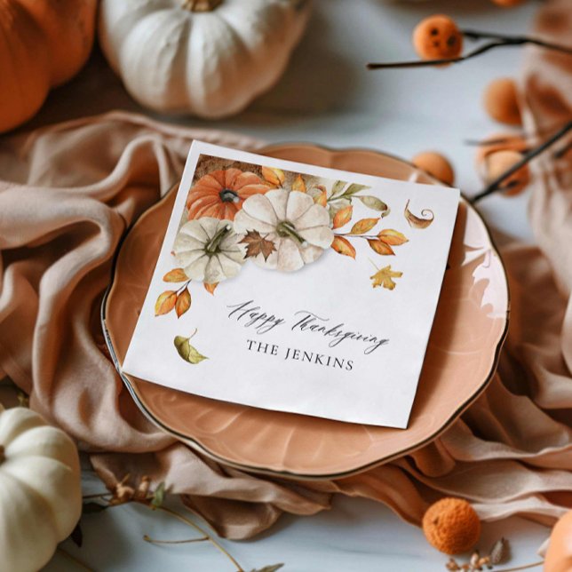 Rustikaler Erntedank Paper Napkin Serviette (Elegant Thanksgiving Dinner Paper napkins)