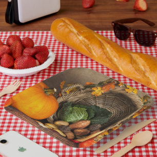 Rustikaler Erntedank Pappteller