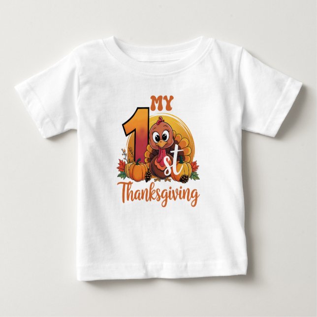 Rustikaler Erntedank Pumpkin Wasserfarben Herbst Baby T-shirt (Vorderseite)