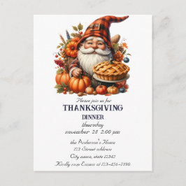 Rustikaler Erntedank Pumpkin Wasserfarben Herbst Einladungspostkarte