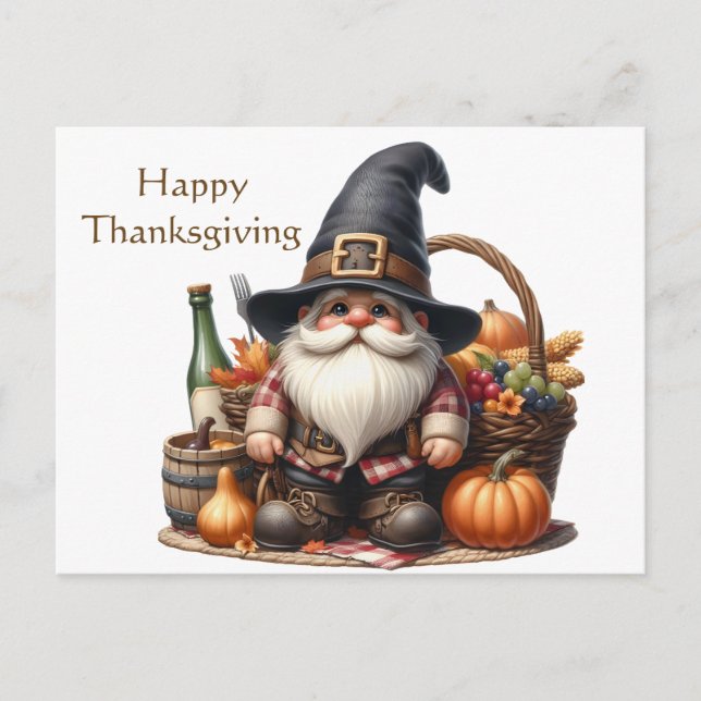 Rustikaler Erntedank Pumpkin Wasserfarben Herbst Postkarte (Vorderseite)