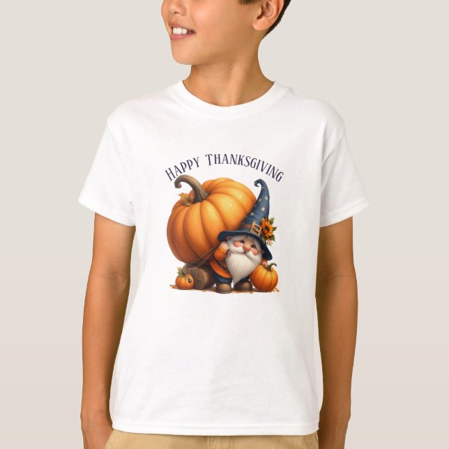 Rustikaler Erntedank Pumpkin Wasserfarben Herbst T-Shirt (Vorderseite)