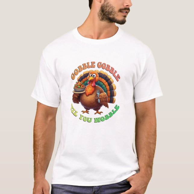 Rustikaler Erntedank Pumpkin Wasserfarben Herbst T-Shirt (Vorderseite)