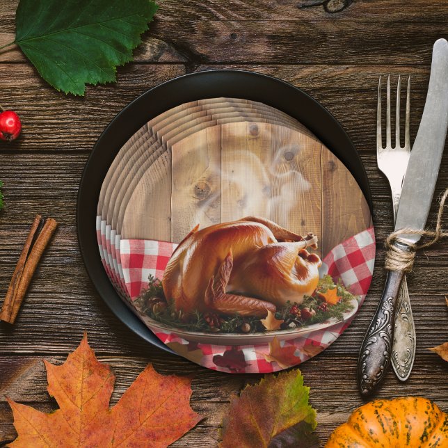 Rustikaler Erntedank Röstete Türkei Babydusche Pappteller (Von Creator hochgeladen)