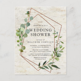 Rustikaler Eukalyptus-Polterabend Ankündigungspostkarte