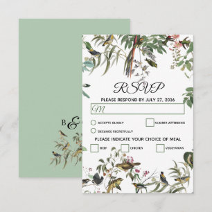 Rustikaler Eukalyptus Verlasse Vintage Hochzeit im RSVP Karte