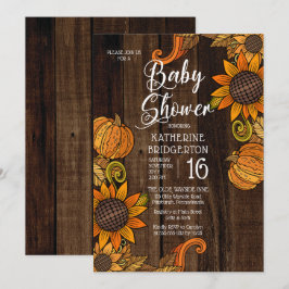 Rustikaler Fall | Autumn Sunflowers Baby Shower Einladung