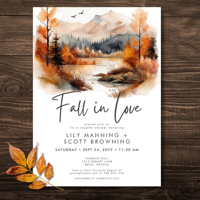Rustikaler Fall Berg Fall in Liebe Paare Dusche Einladung (Rustic Fall Mountain Fall In Love Couples Shower Invitation)