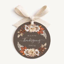 Rustikaler Fall Blütenglücklich Thanksgiving Geschenkanhänger