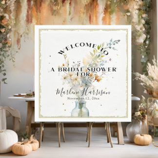 Rustikaler Fall Flora Wildblumen Brautparty Serviette