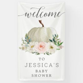 Rustikaler Fall Floral Pumpkin Vinyl Geburtstag Wi Banner