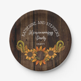 Rustikaler Fall | Herbstsonnenblumen Party Pappteller