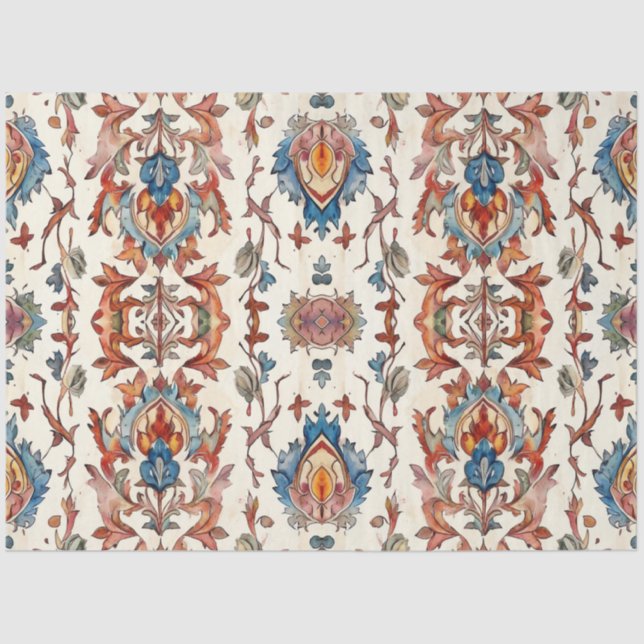 Rustikaler Fall mit blauer Dekoupage Seidenpapier (Vorderseite)