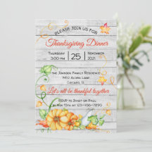 Rustikaler Fall Pumpkin Floral Erntedank Dinner I