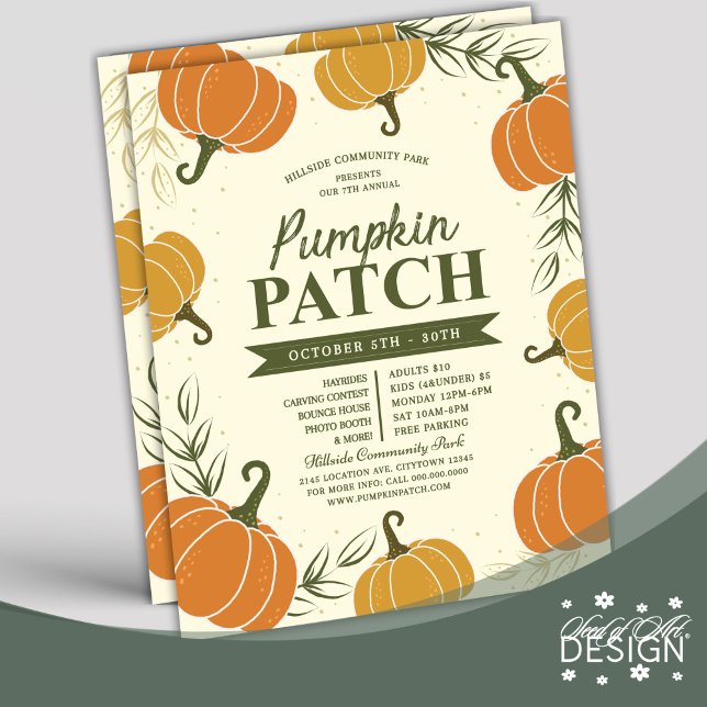 Rustikaler Fall Pumpkin Patch Leaf Season Event Fl Flyer (Von Creator hochgeladen)