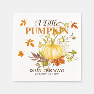 Rustikaler Fall Pumpkin Wasserfarben-Babydusche Serviette