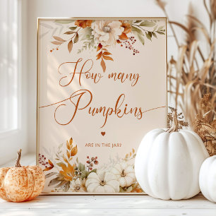 Rustikaler Fall schätzen, wie viele Kürbis Babydus Poster