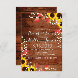 Rustikaler Fall Sonnenblumen Probe Abendessen einl Einladung