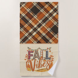 Rustikaler Fall Vibes Burnt Orange Kariert Print H Strandtuch