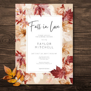 Rustikaler Fall von Liebe Fall Wreath Tan Brautpar Einladung