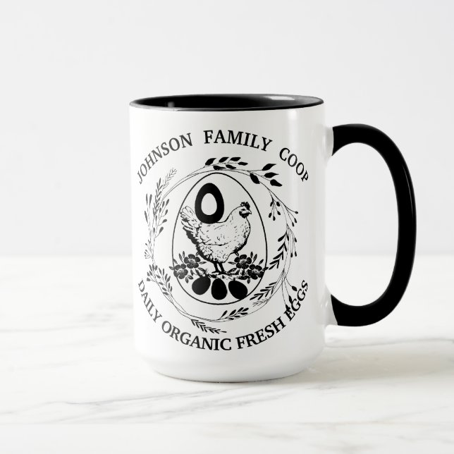 Rustikaler Familienbetrieb Bauernhof Bio Frischeie Tasse (Rechts)
