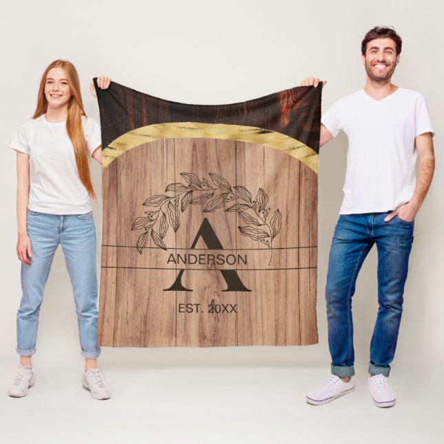 Rustikaler Familienname Fleecedecke (Beispiel)