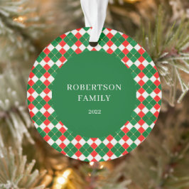 Rustikaler Familienname Grüne Karierte Ornamente