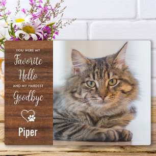 Rustikaler Favorit Hallo Hardest Goodbye Pet Memor Fotoplatte