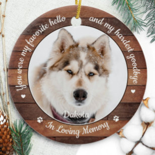 Rustikaler Favorit Hallo Hardest Goodbye Pet Memor Keramik Ornament