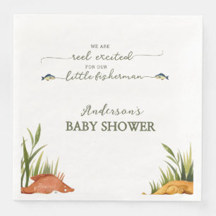 Rustikaler Fischer-Baby-Junge Kleiner Fischer Serviette