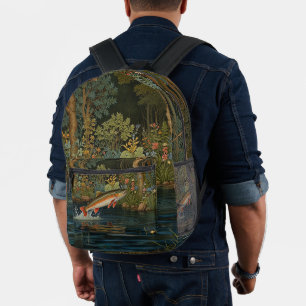 Rustikaler Fischfang Bedruckter Rucksack