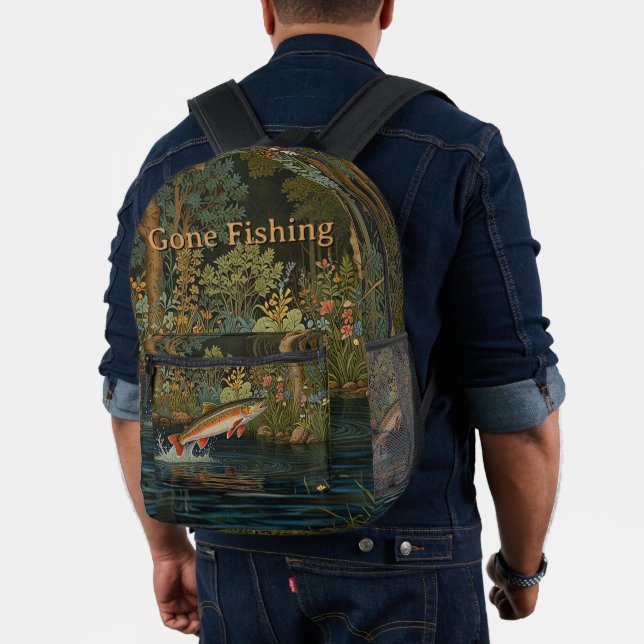 Rustikaler Fischfang Bedruckter Rucksack (Insitu (Modell))
