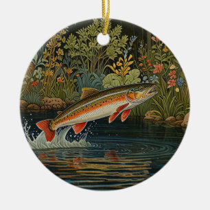 Rustikaler Fischfang Keramik Ornament