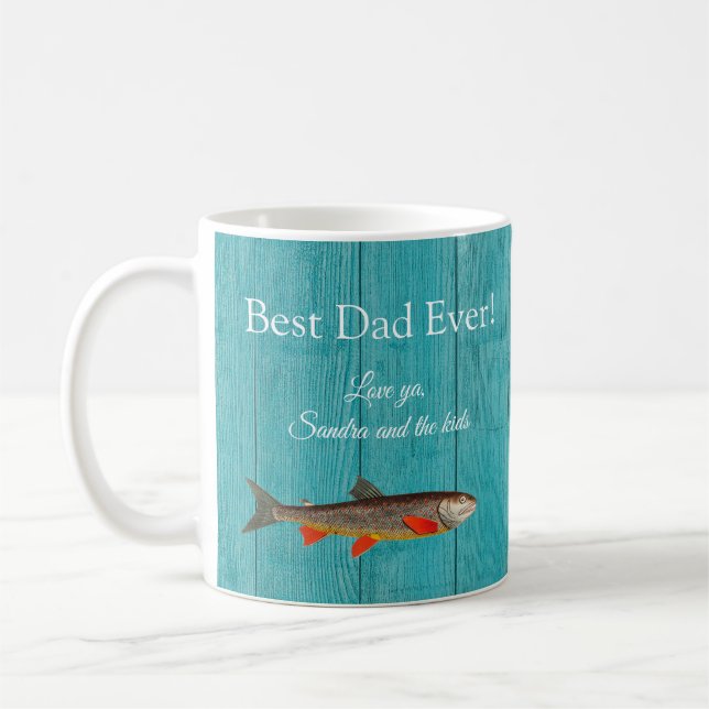 Rustikaler Fisherman Aquamarin Blue Bester Vater j Kaffeetasse (Links)
