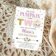 Rustikaler Floral Pumpkin 2. Geburtstag Party