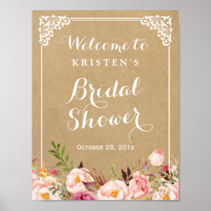Rustikaler, floraler Kraftlook BRAUTPARTY Poster