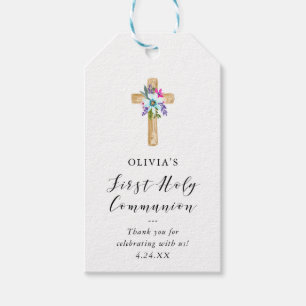Rustikaler, floraler, kreuz wirkender Look   Erste Geschenkanhänger