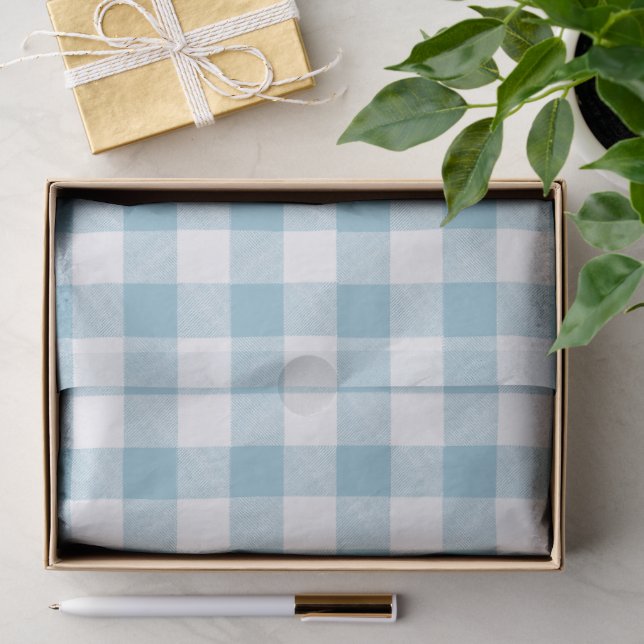 Rustikaler Fluss Blau-Buffalo-Karo Seidenpapier (Geschenk)