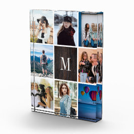 Rustikaler Foto-Collagen-Monogramm-Foto-Block des Fotoblock